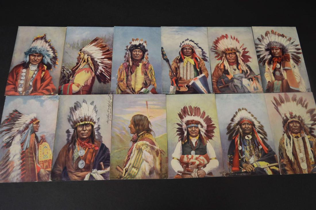 12 Raphael Tuck Indian Chief Postcards (1 of 8)