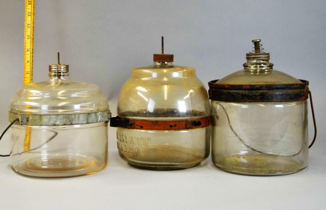 3 Antique Glass Kerosene Bottles (1 of 5)