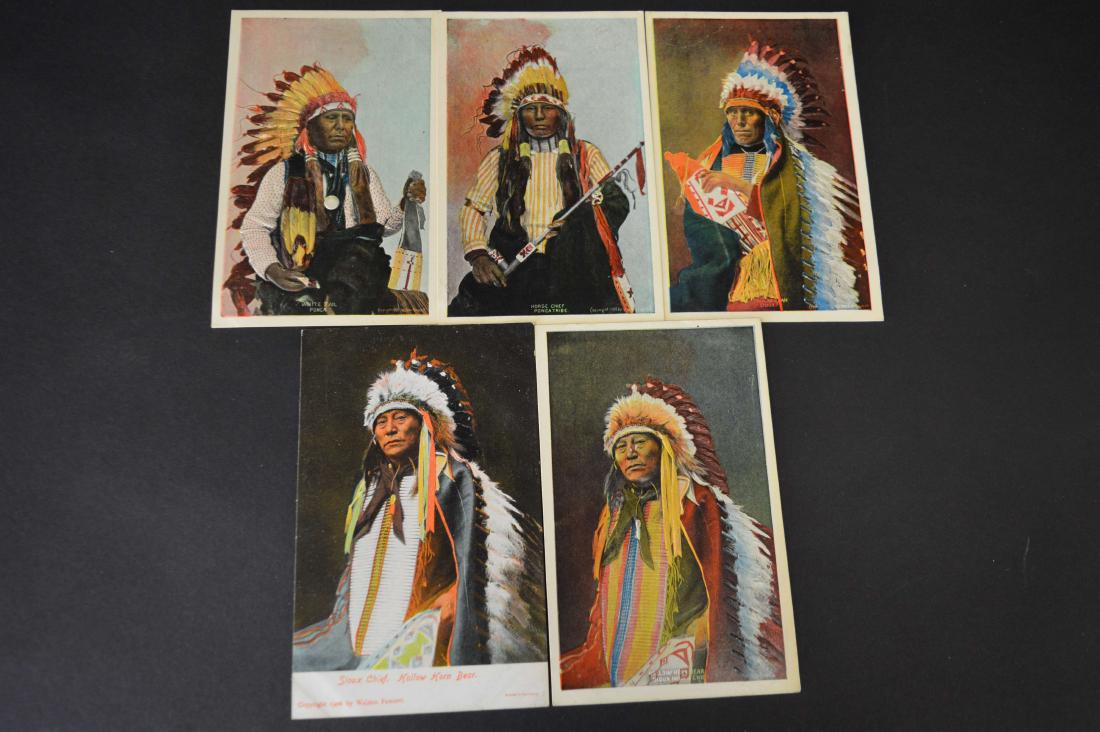 5 Native American Postcards Embossed (1 of 2)