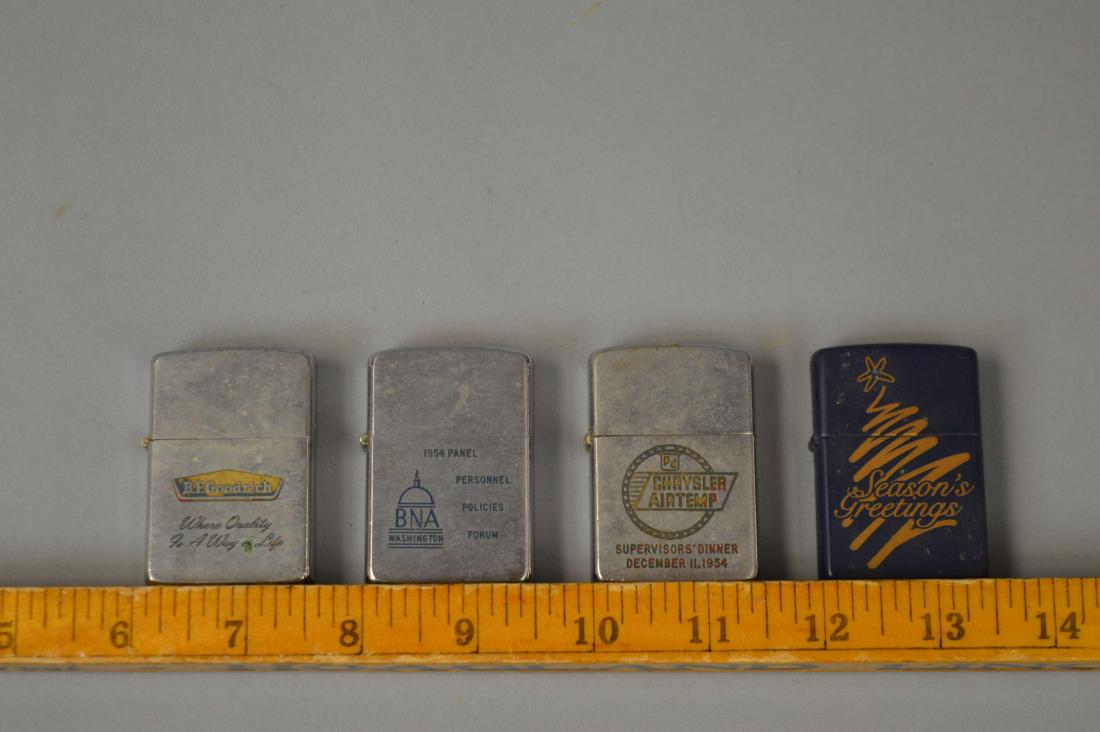 Four Zippo Lighters: Four Zippo lighters. Used condition. Please review the images for condition and dimensions.