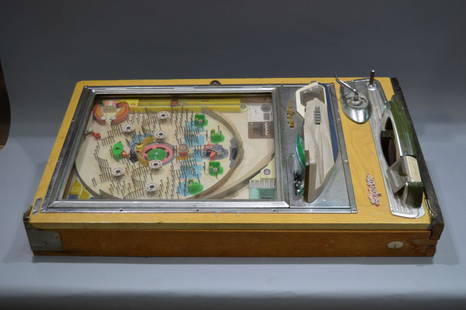 Nishijin Super DX Pinball Machine.: A Nishijin Super DX pinball machine. Wear throughout; untested. Dimensions: 32" high x 21" x 4" deep. Please review the images for condition.