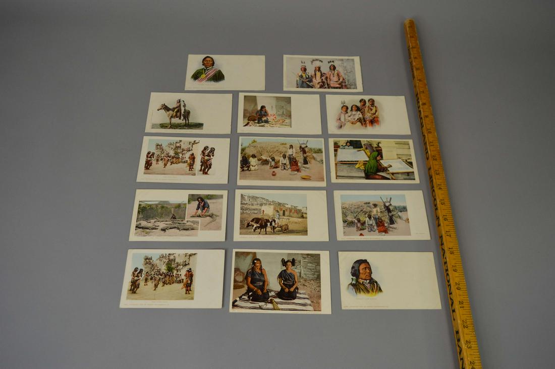 14 Antique Native American Postcards Detroit: 14 Native American postcards, published by Detroit Photographic Co. All postally unused. Please review the images for condition and dimensions.