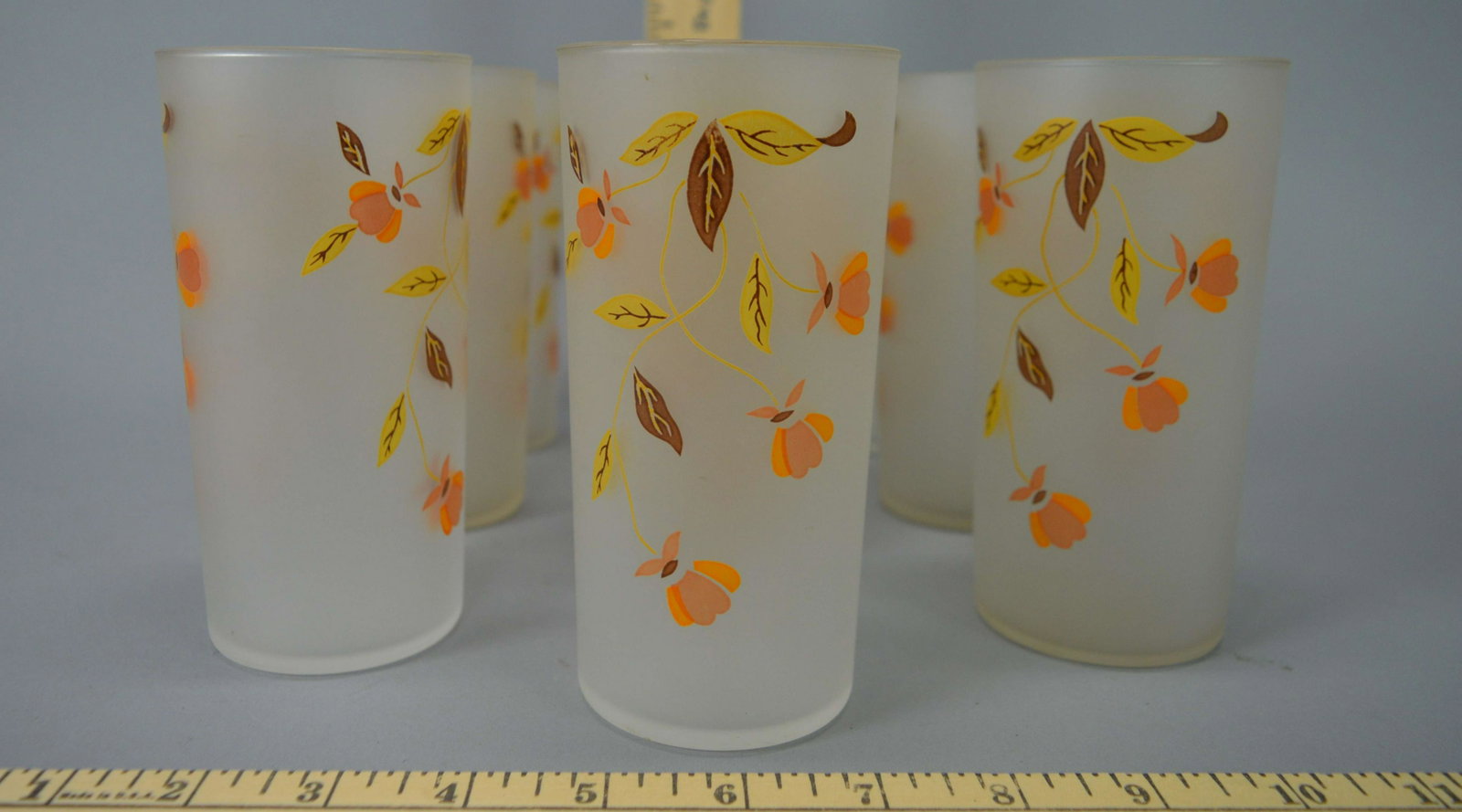 9 Libbey For Hall China Jewel Tea Glass Tumblers: 9 Libbey For Hall China Jewel Tea Glass Tumblers