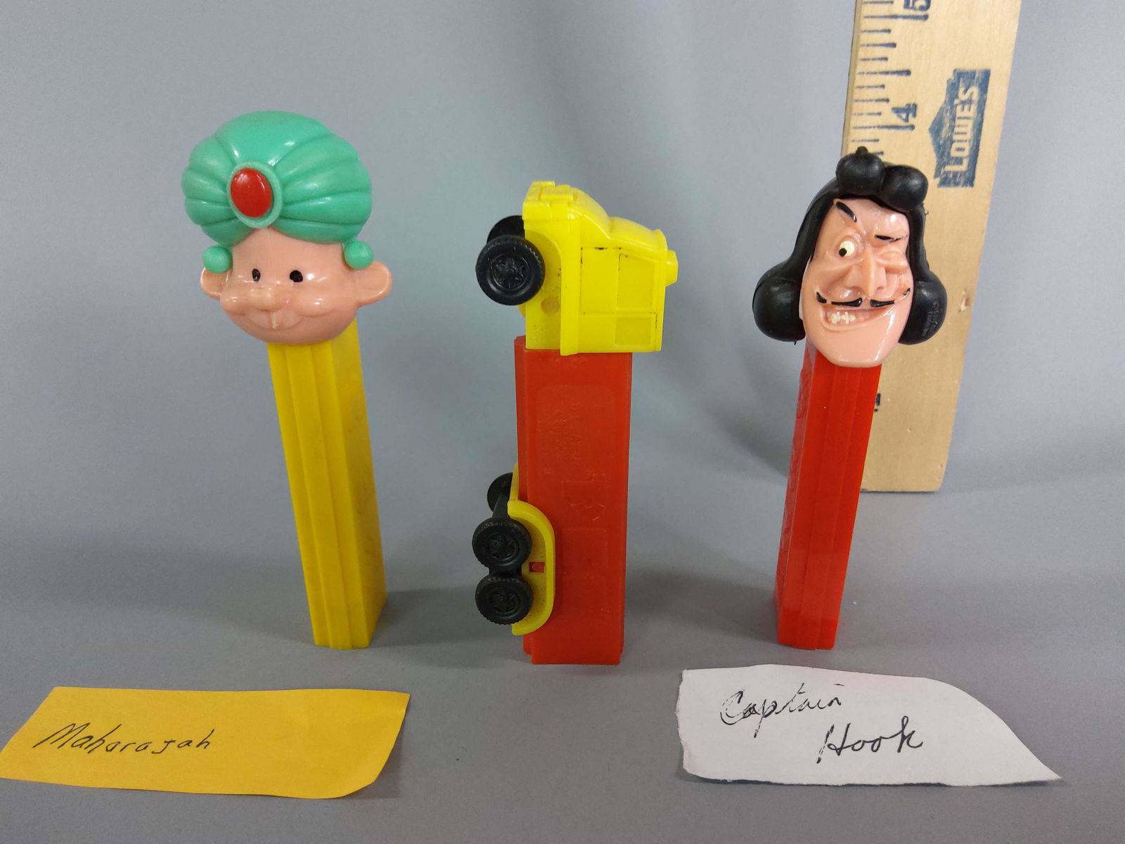 3 Vintage PEZ Dispensers Maharaja No Feet: 3 Vintage PEZ Dispensers Maharaja No Feet