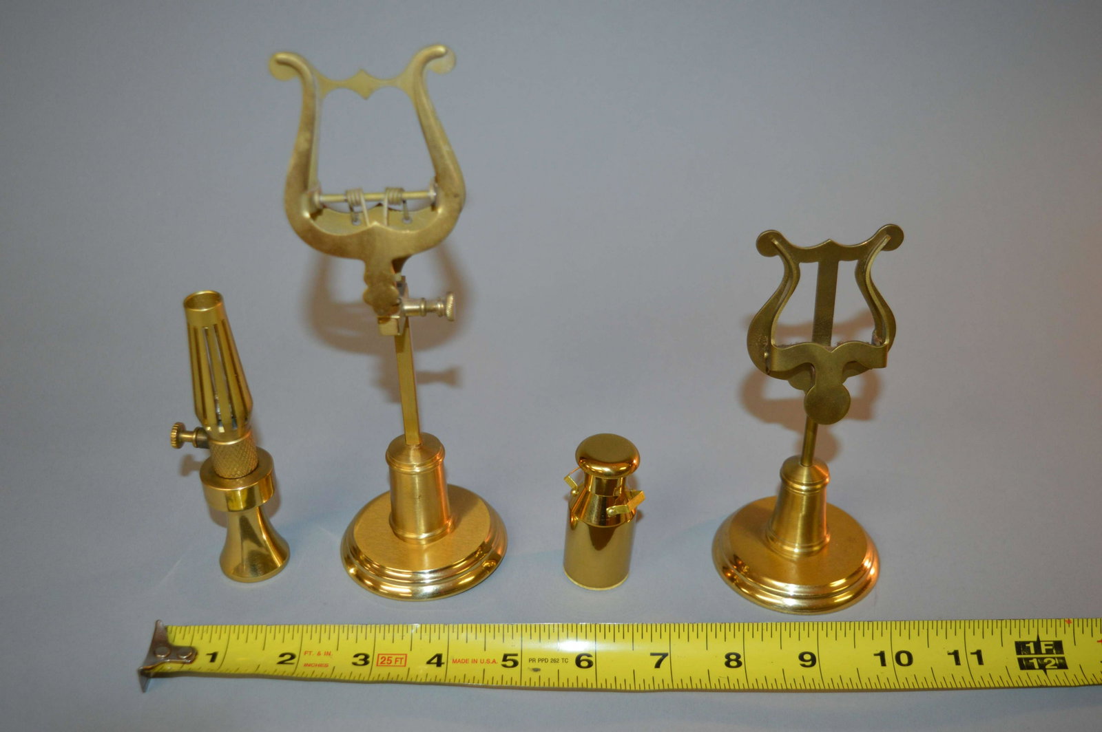 2 Italian Brass Sheet Music Holders & Miniatures: 2 Italian Brass Sheet Music Holders & Miniatures