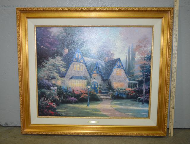 Thomas Kinkade "Winsor Manor" Print On Canvas: Thomas Kinkade "Winsor Manor" Print On Canvas