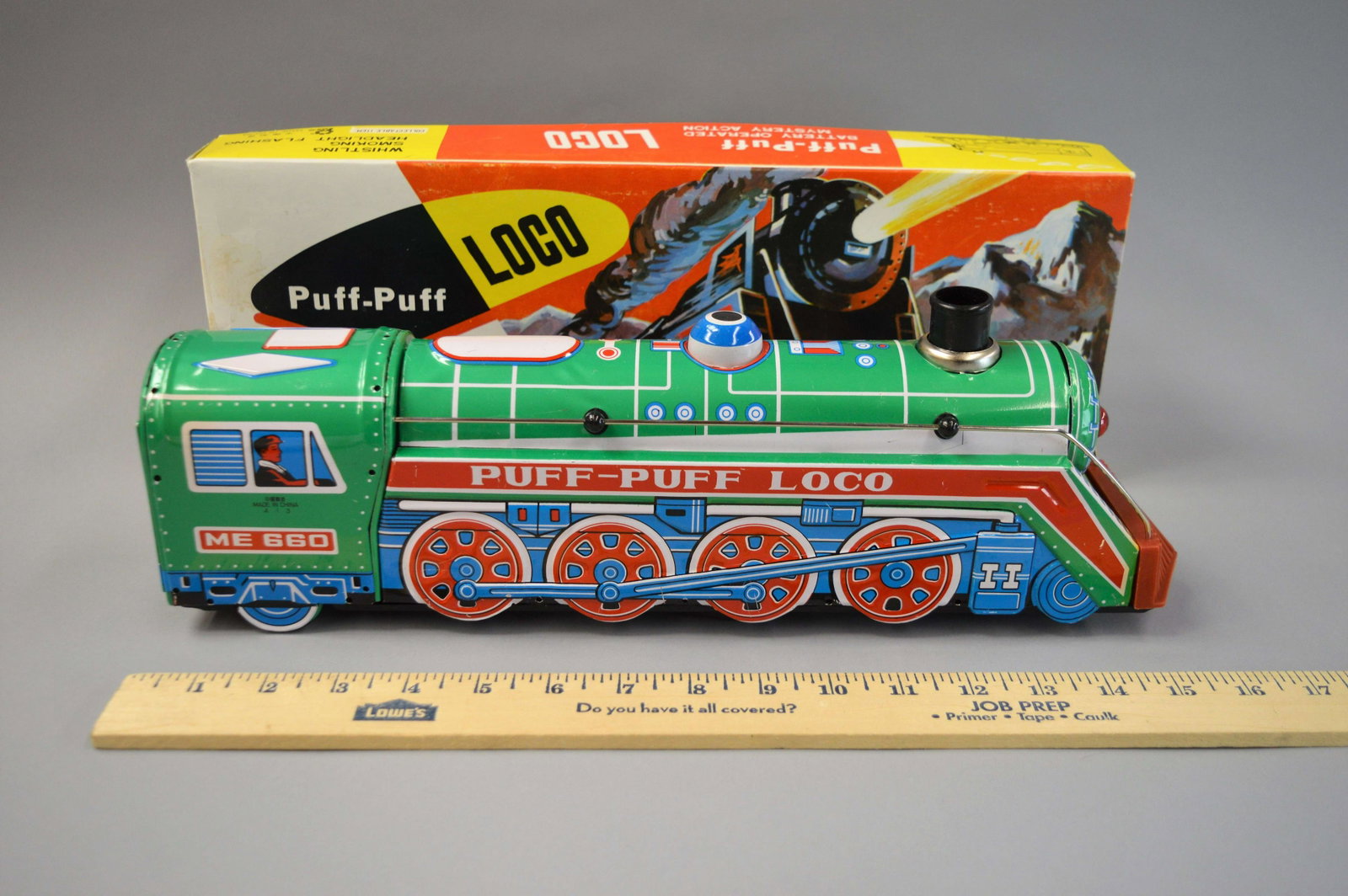 Tin Litho Puff-Puff Loco Train Toy: Tin Litho Puff-Puff Loco Train Toy