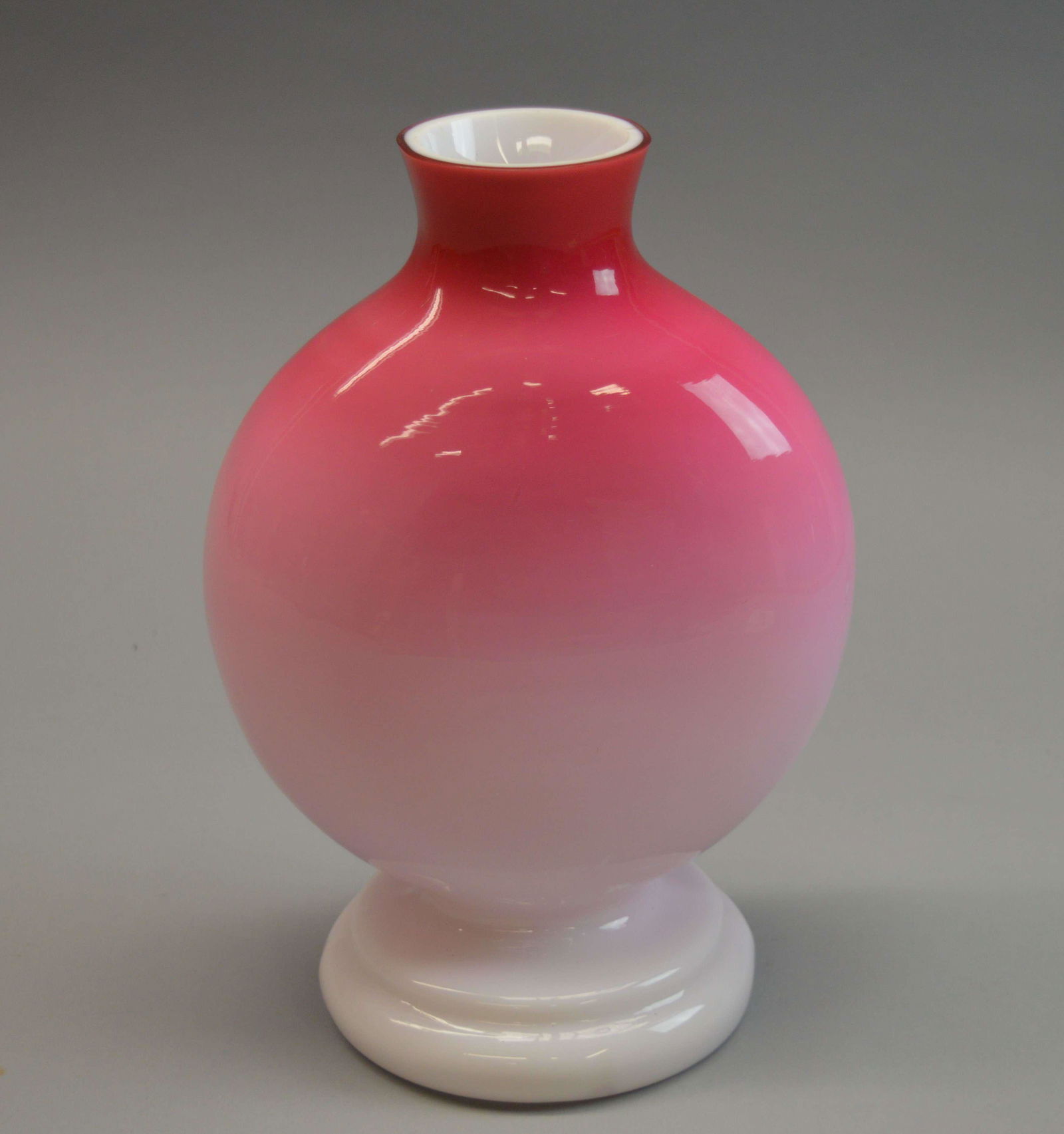 Victorian Thomas Webb Peachblow Art Glass Moon Flask: Victorian Thomas Webb Peachblow Art Glass Moon Flask