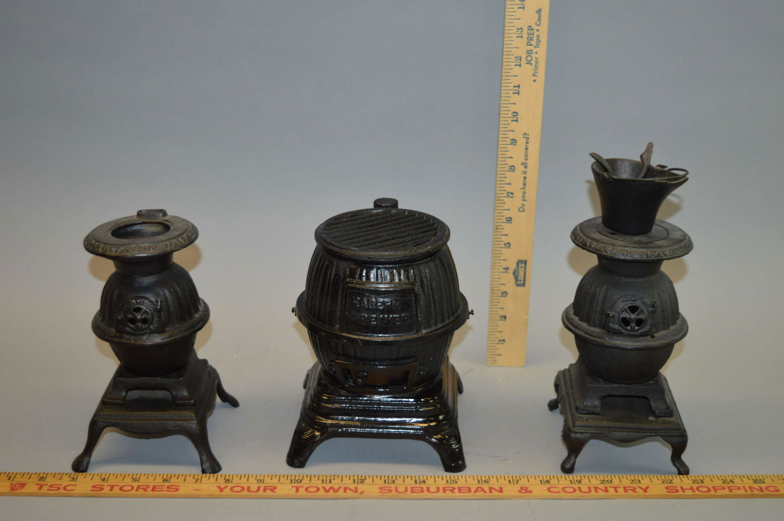 3 Reproduction Cast Iron Pot Belly Stoves: 3 Reproduction Cast Iron Pot Belly Stoves