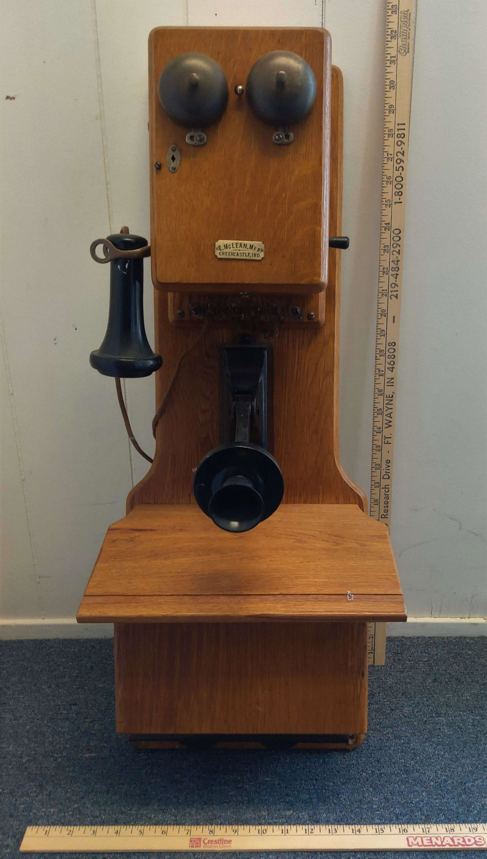 E. Mclean Wall Telephone: An E. Mclean wall telephone.