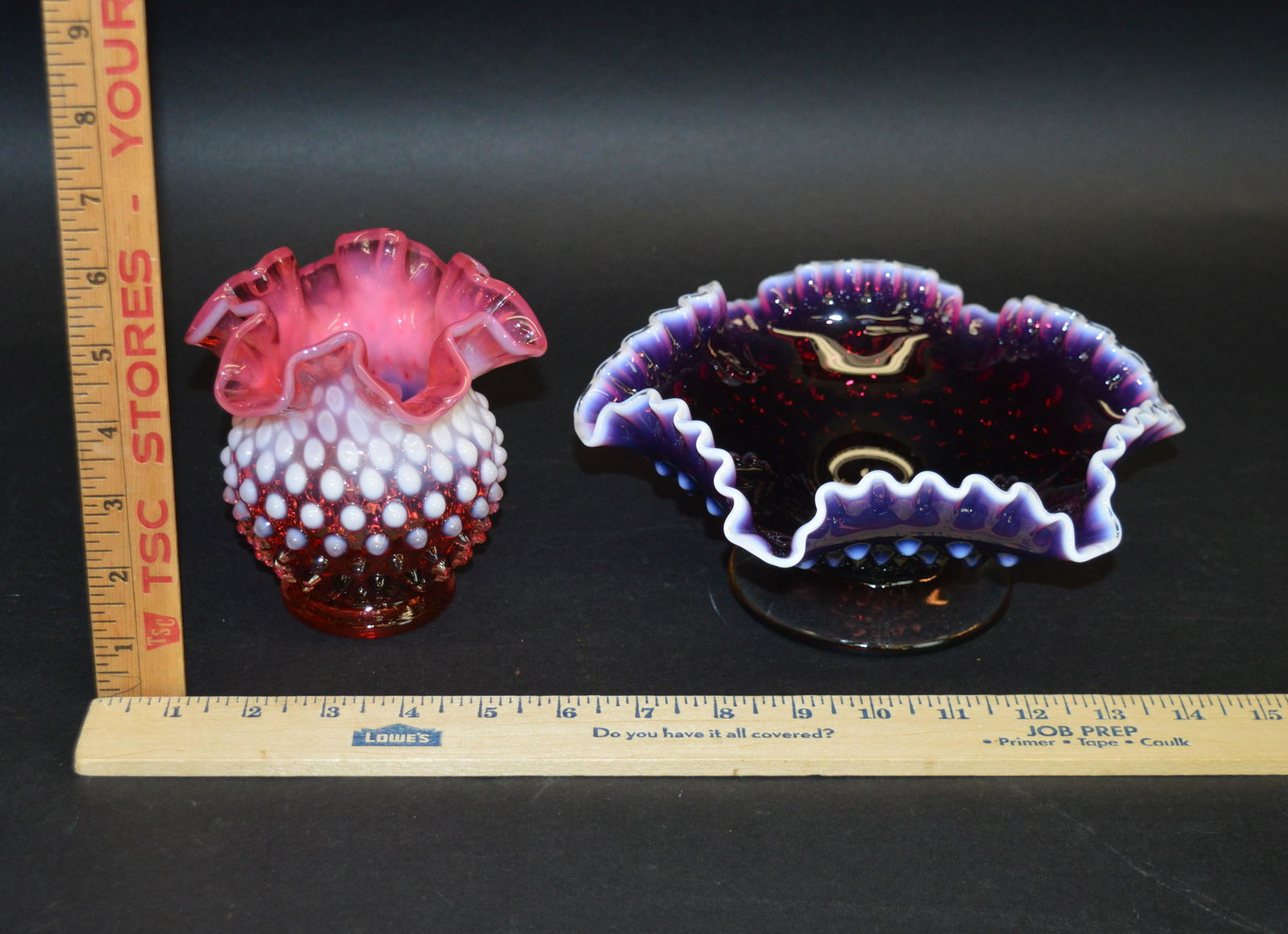 2 Fenton Opalescent Hobnail Items Plum (1 of 4)