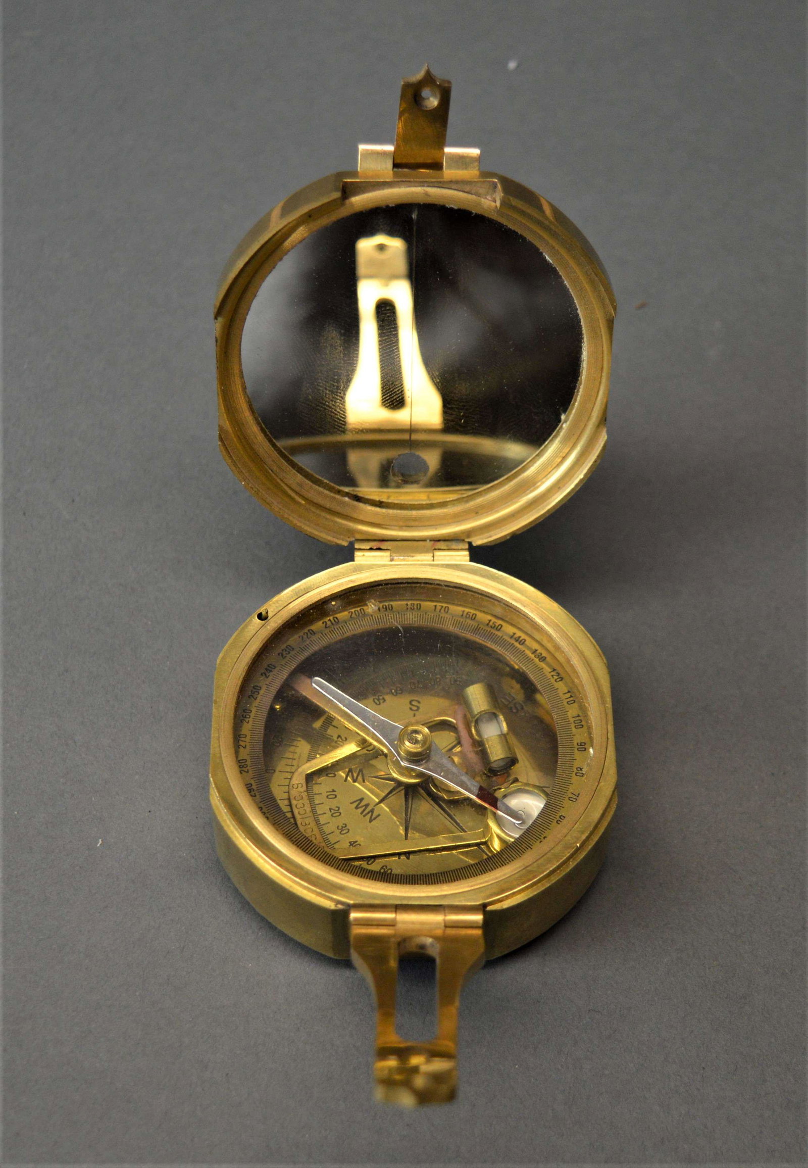 Indian Brass Compass: An Indian brass compass.