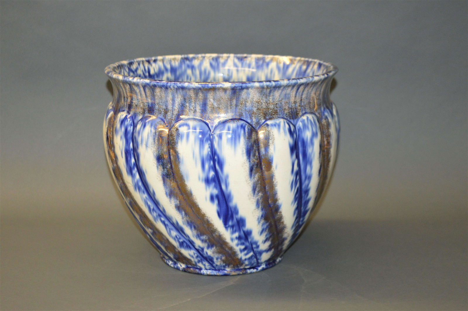 Victorian Flow Blue Ceramic Jardiniere (1 of 4)