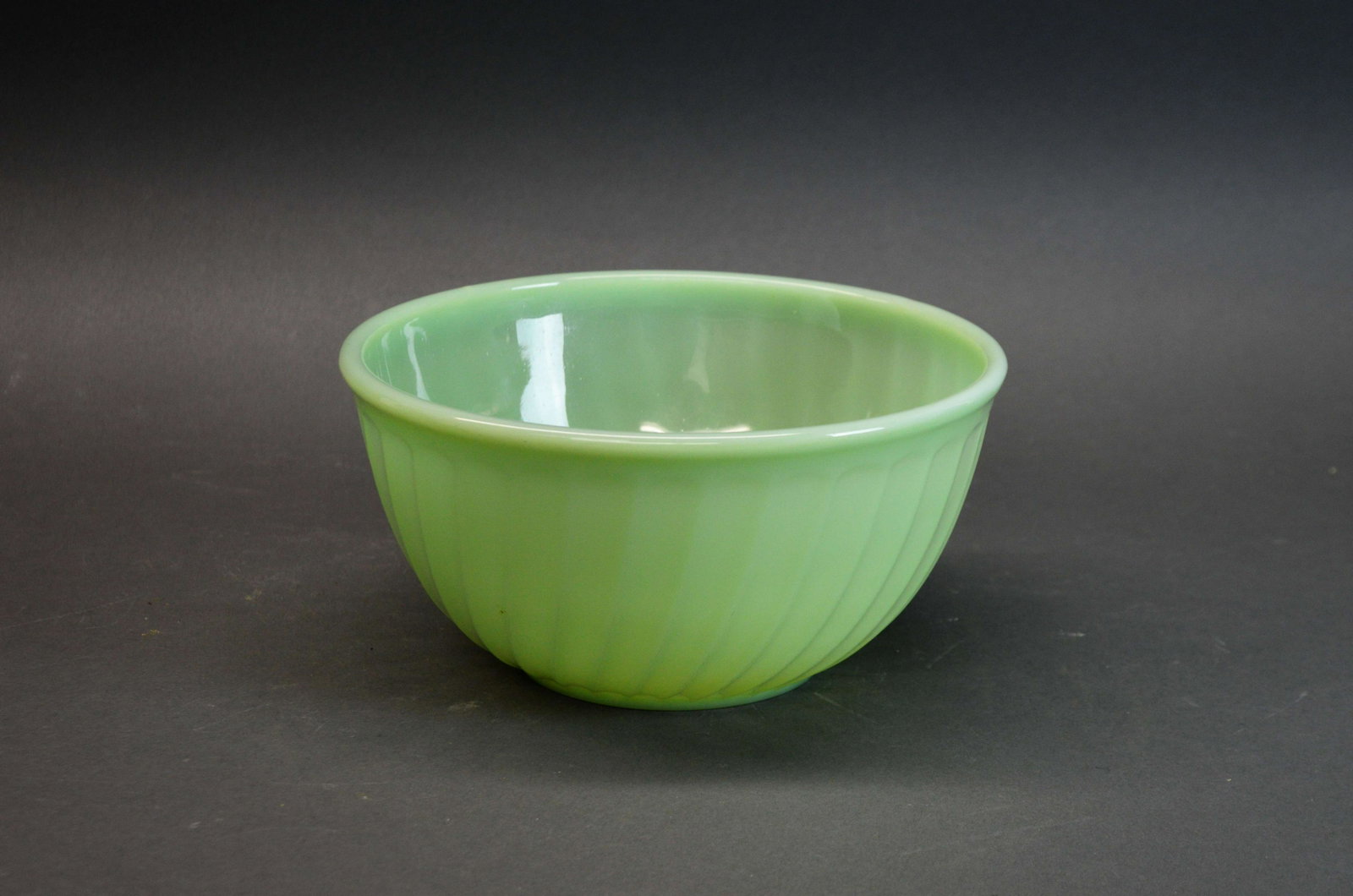 Fire King Jadeite Swirl Mixing Bowl: A Fire King Jadeite "swirl" mixing bowl.