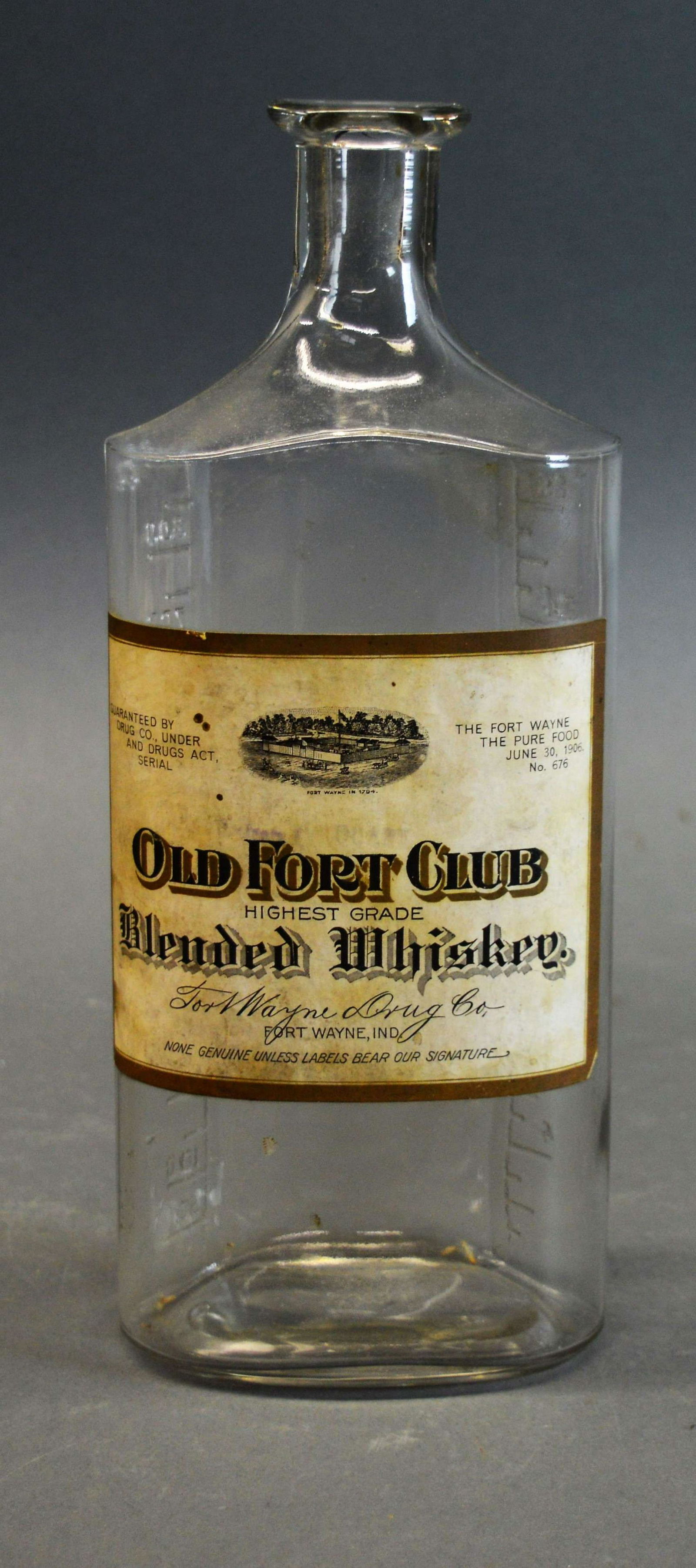 Fort Wayne Drug Co. Whiskey Bottle (1 of 4)