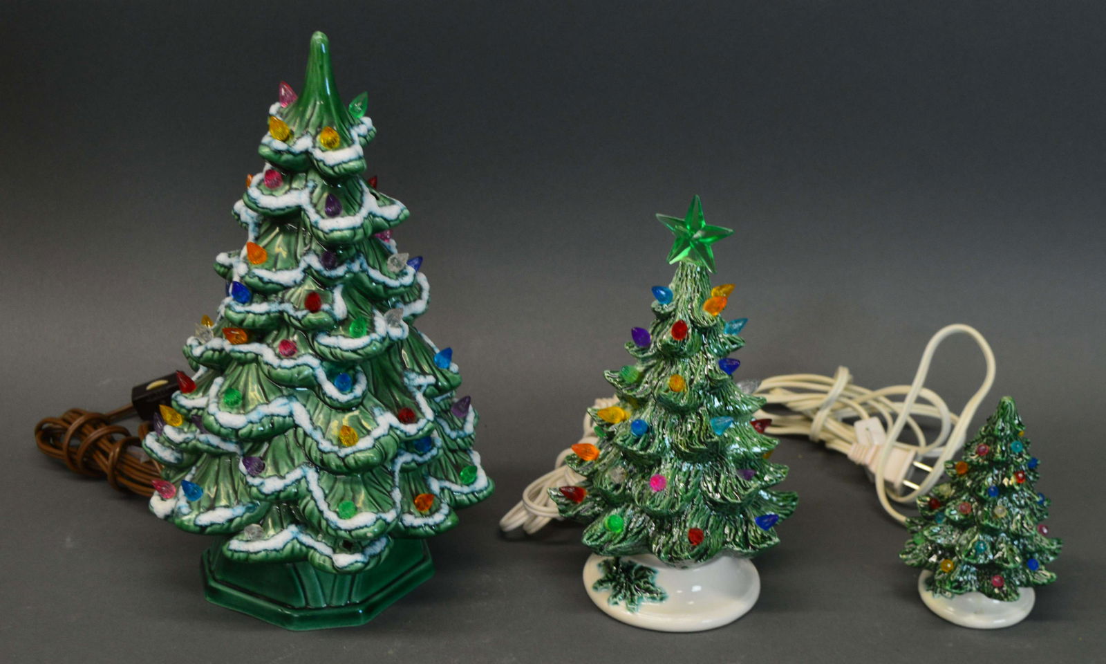 3 Small Vintage Ceramic Christmas Tree Lamps (1 of 7)