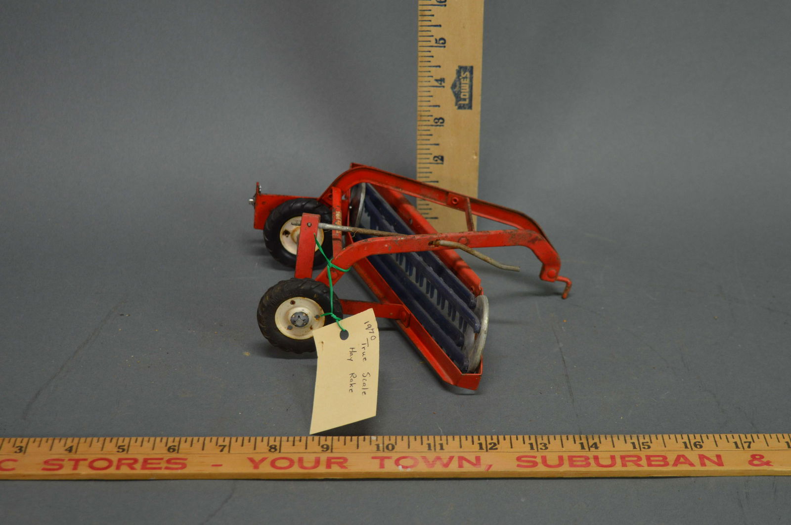 True Scale Hay Rake, c.1970: A True Scale hay rake, c.1970.