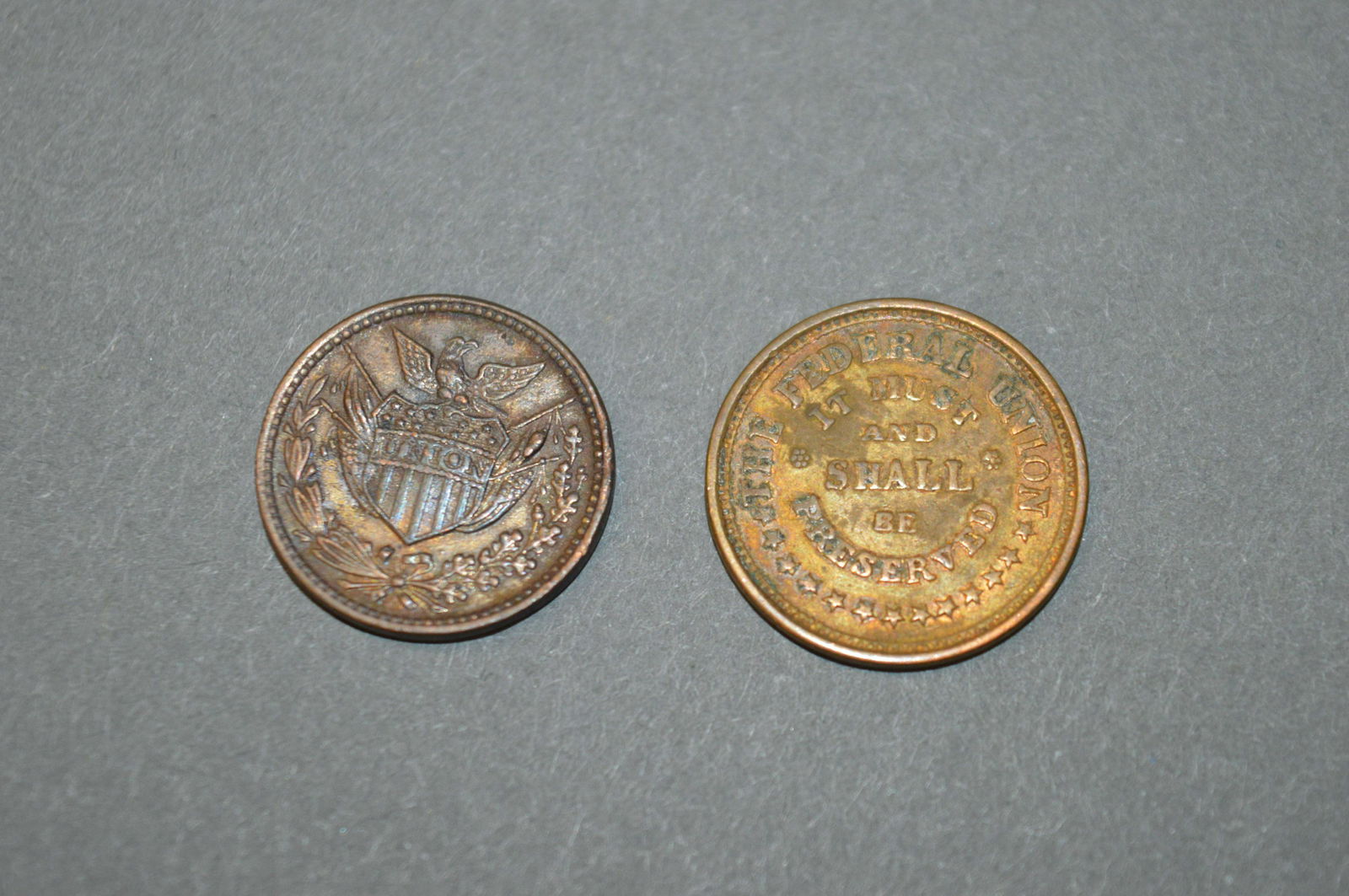 2 Civil War Union Army & Navy Tokens (1 of 2)