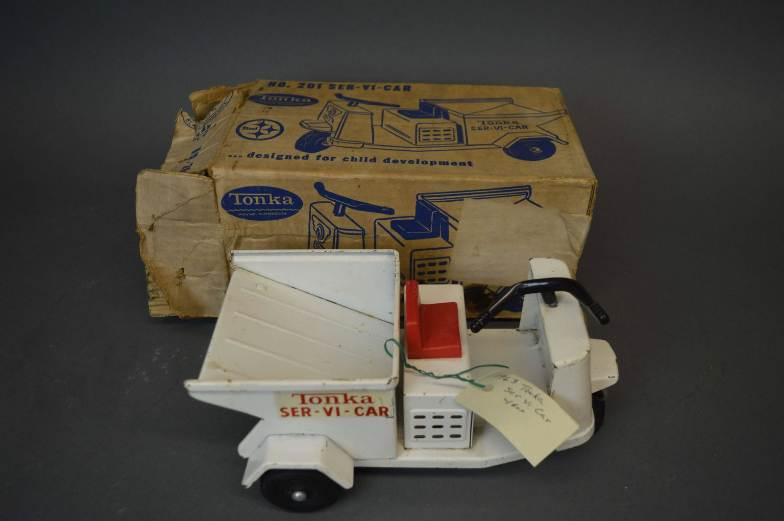 1963 Tonka No. 201 Ser-Vi-Car: A 1963 Tonka No. 201 Serv-Vi-Car, with original box.
