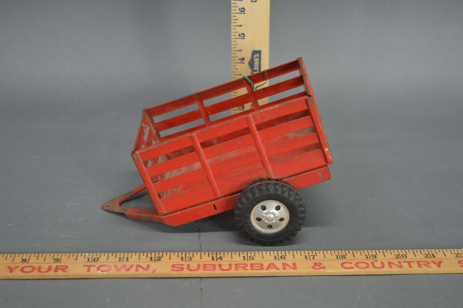 1957 Tonka Stock Trailer: A 1957 Tonka stock trailer.