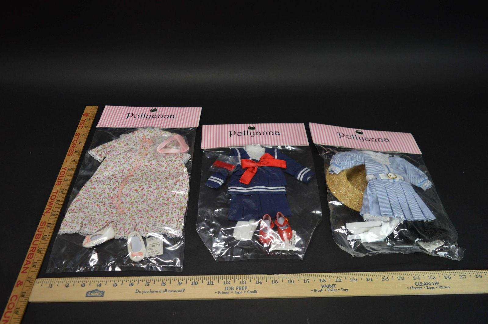 3 Tonner Pollyanna Doll Clothing Sets: 3 Tonner Polyanna doll clothing sets.