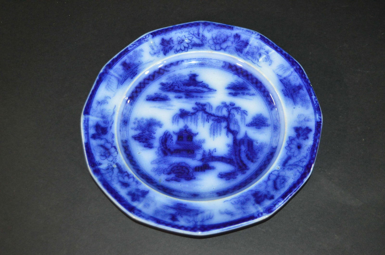 Early Flow Blue Plate Podmore Walker Manilla (1 of 3)