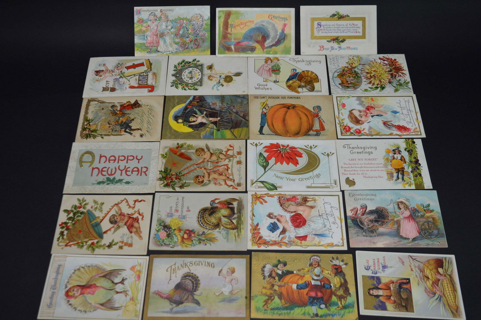 23 Victorian Thanksgiving & New Year Postcards (1 of 2)