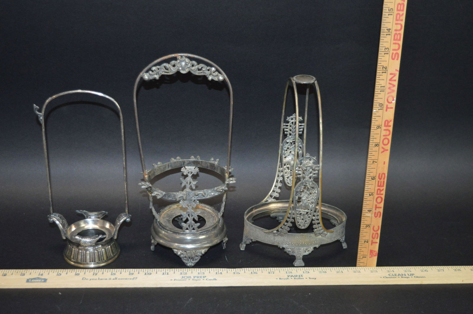3 Victorian Silverplate Pickle Castor Frames (1 of 8)