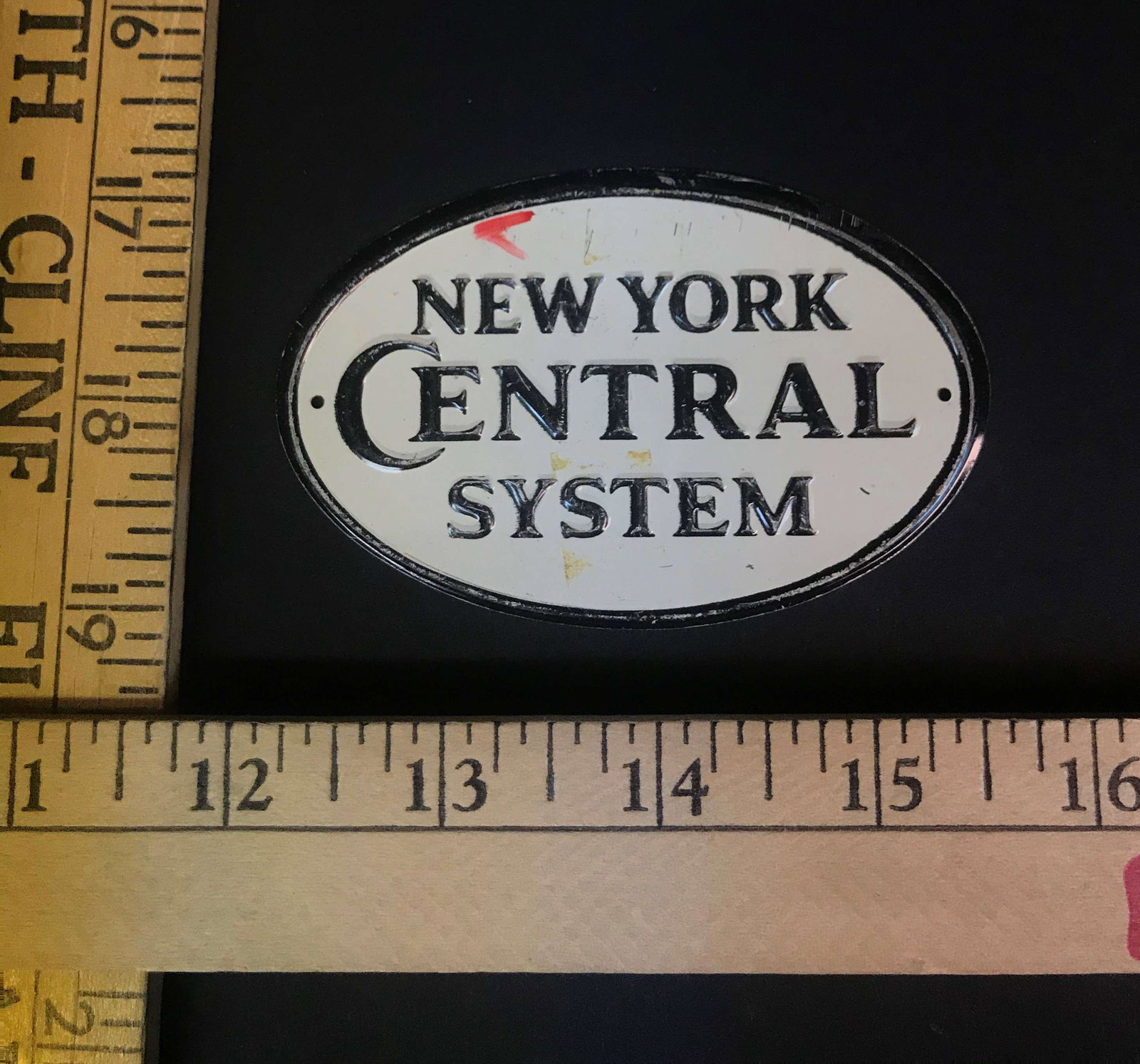 New York Central System Railroad Post Cereal Sign: A New York Central System Post cereal premium sign, c.1950s.