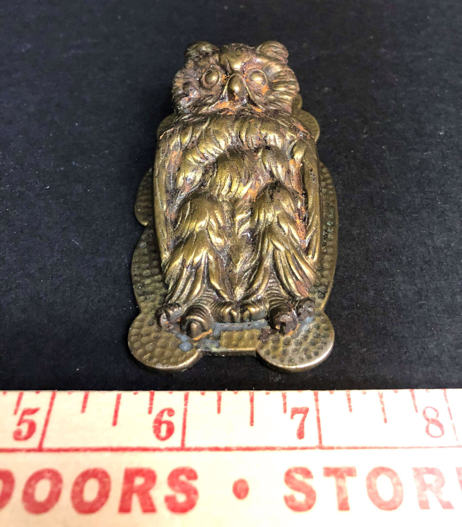 Antique Victorian Brass Owl Paper Clip: An antique Victorian brass owl paper clip.