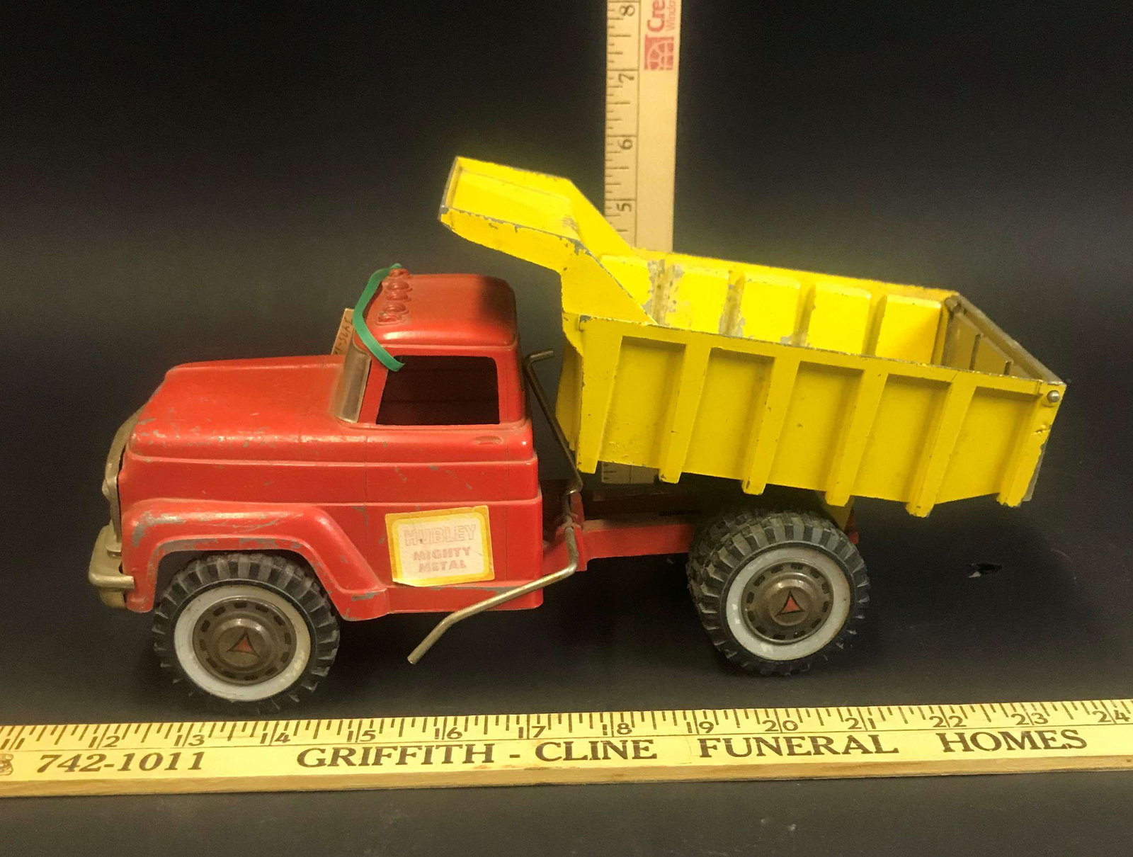 Hubley Mighty Metal Dump Truck: A Hubley Might Metal dump truck.