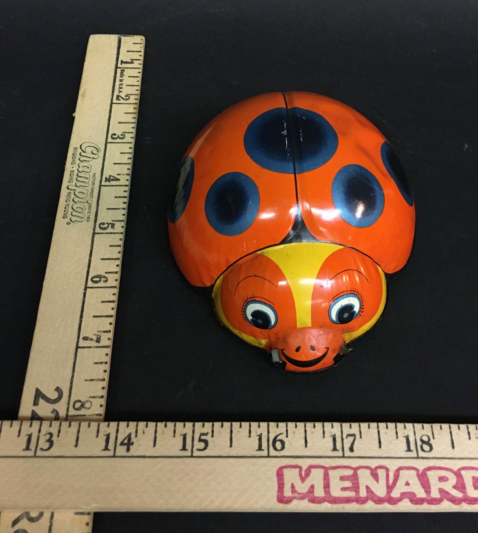 TN Japan Tin Litho Windup Ladybug: A vintage TN tin litho windup ladybug.