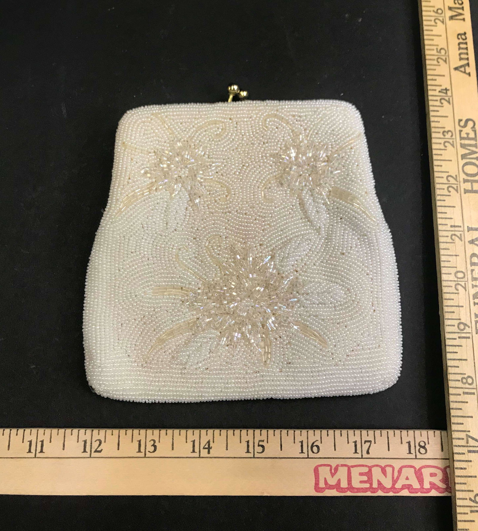 Vintage Beaded Purse: A vintage beaded purse, made in Korea.