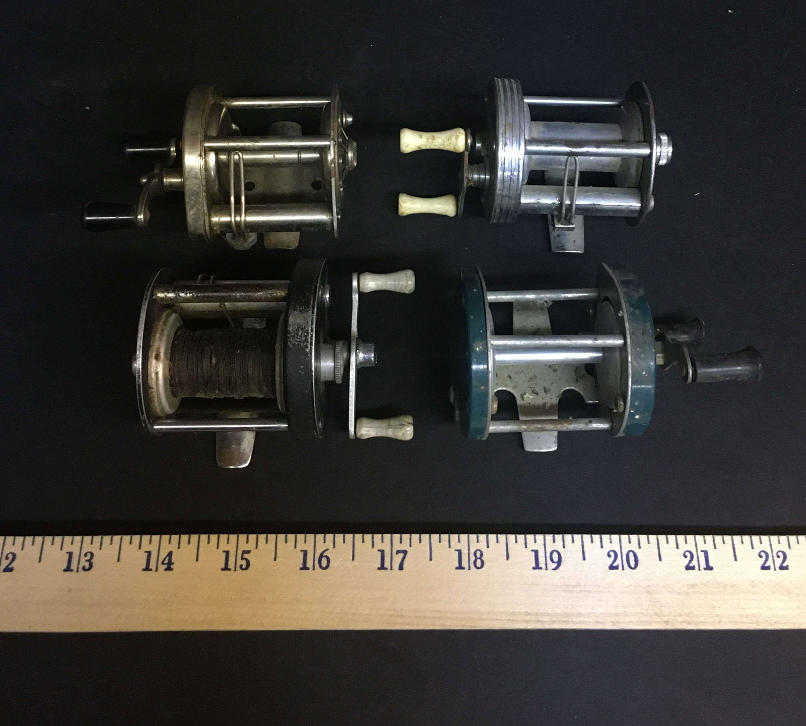 Lot De 3 Moulinets De Pêche Vintage – Ocean City, Langley, Union Hardware – Collection