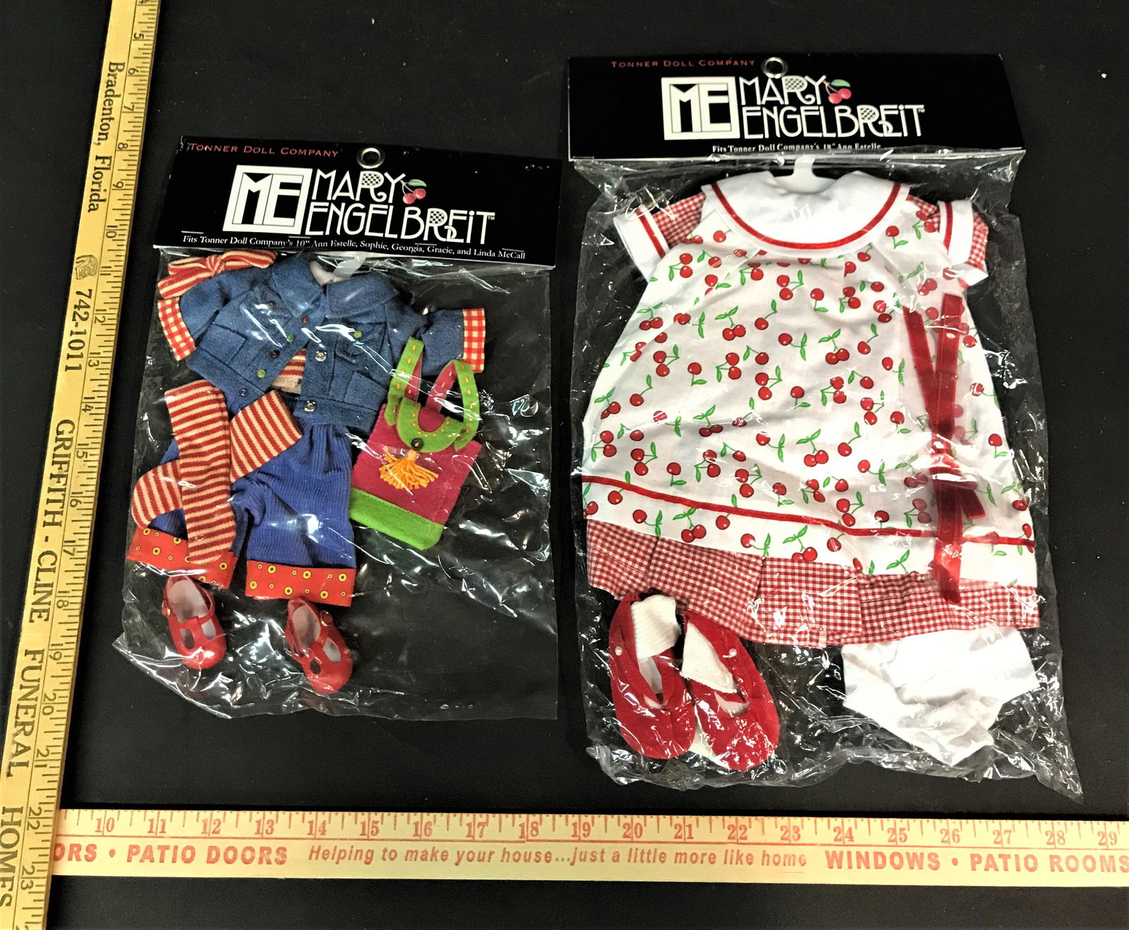 2 Tonner Mary Engelbreit Doll Clothing Sets: 2 Tonner Mary Engelbreit doll clothing sets.