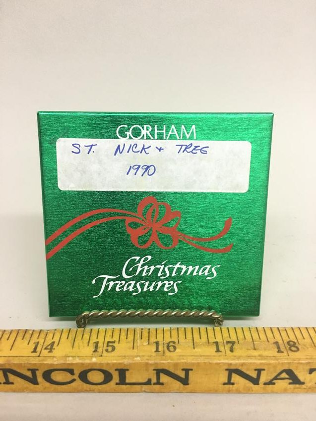 Gorham St. Nicholas Sterling Christmas Ornament: A Gorham "St. Nicholas" sterling Christmas ornament. Weight: 18 grams