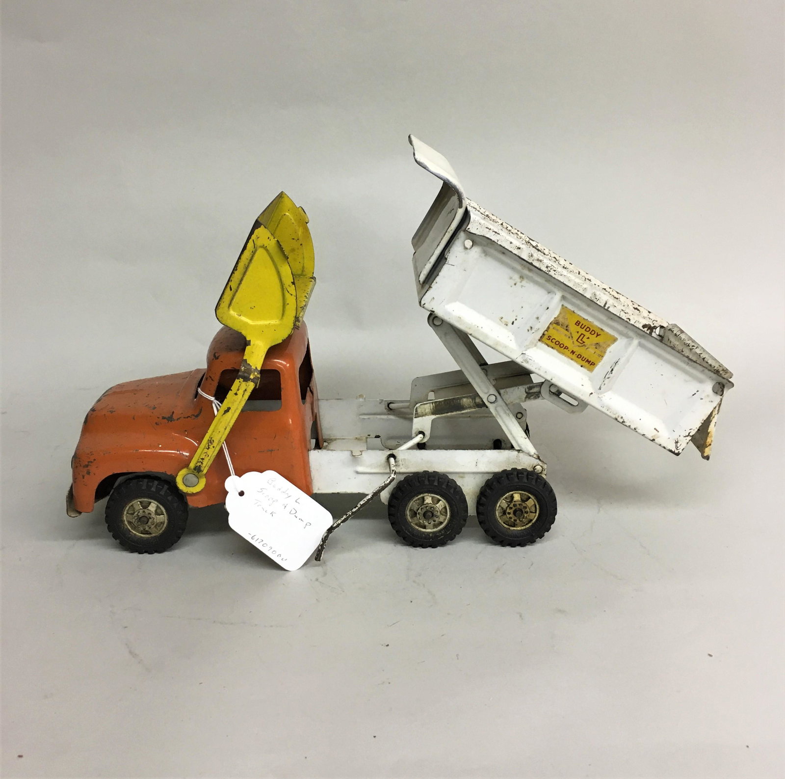 Buddy L Scoop-N-Dump Truck: A Buddy L Scoop-N-Dump truck.