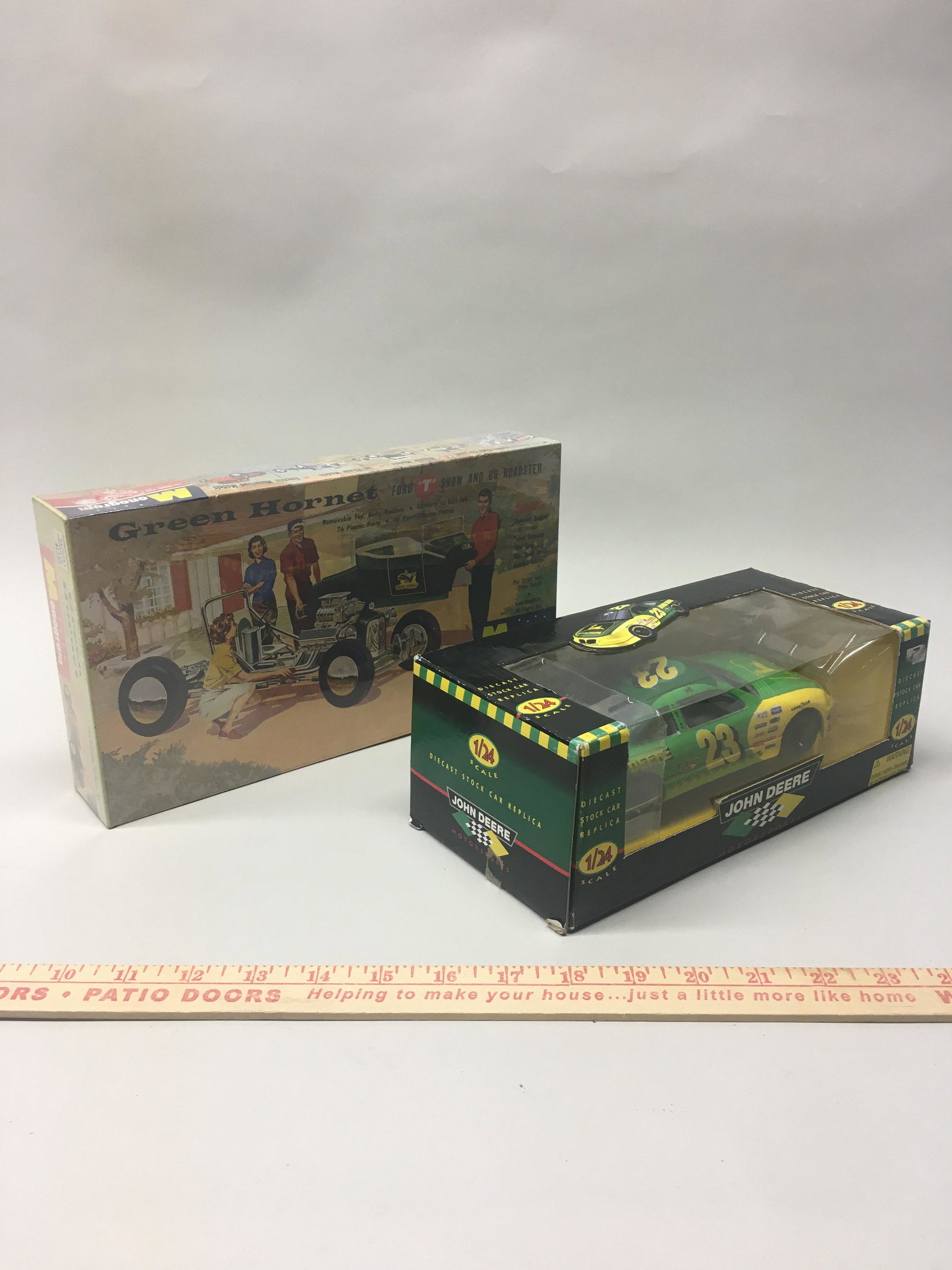 John Deere Diecast Stock Car Replica/Revell-Monogram: John Deere Diecast Stock Car Replica #01646/ Revell Monogram 1948 Ford Convertible Model Kit #85-5952