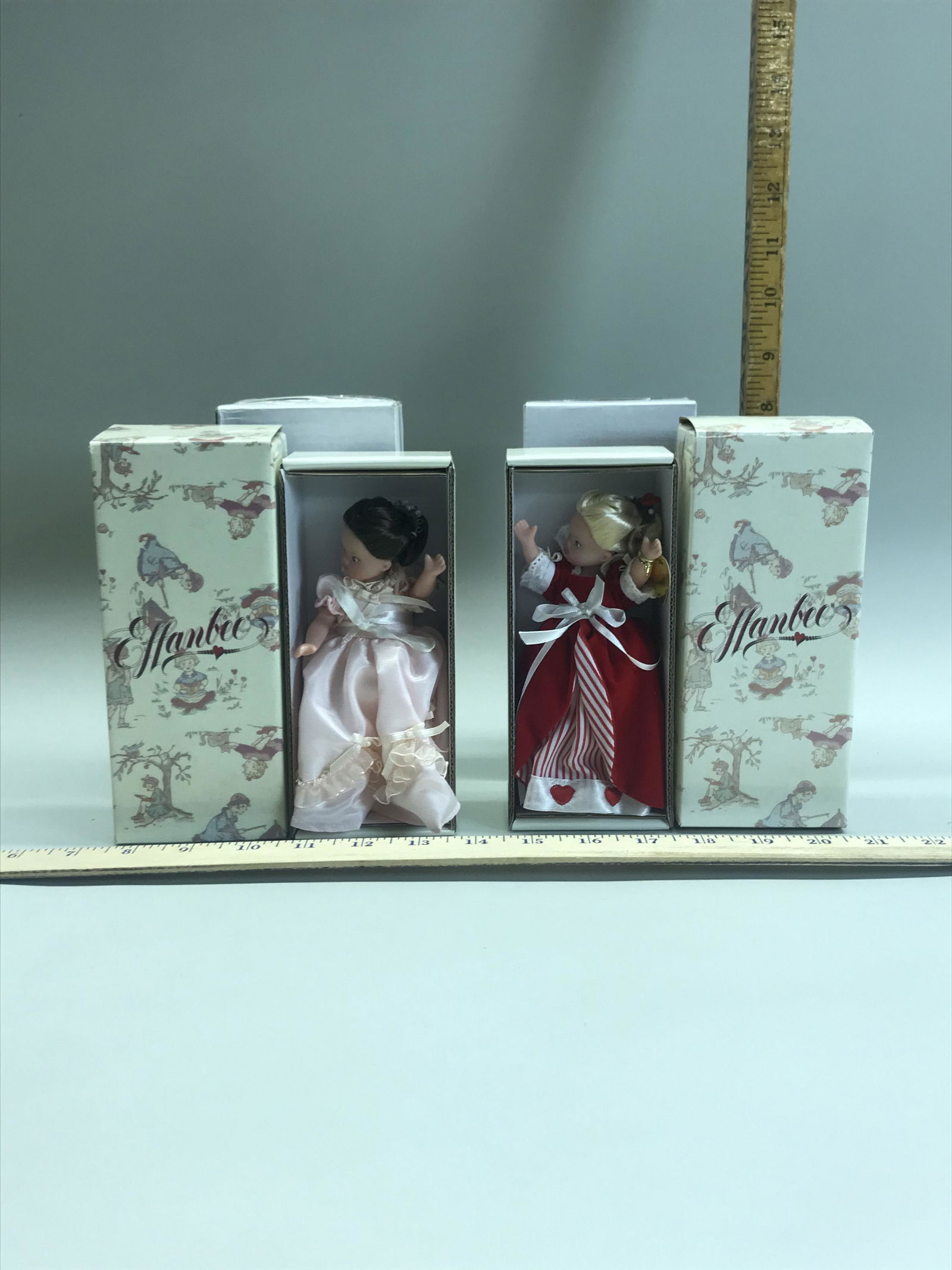 (2) Effanbee Dolls: Effanbee Dolls, Wee Queen of Hearts E6-WPDD-04 and Wee Cinderella E6-WPDD-01, in original boxes