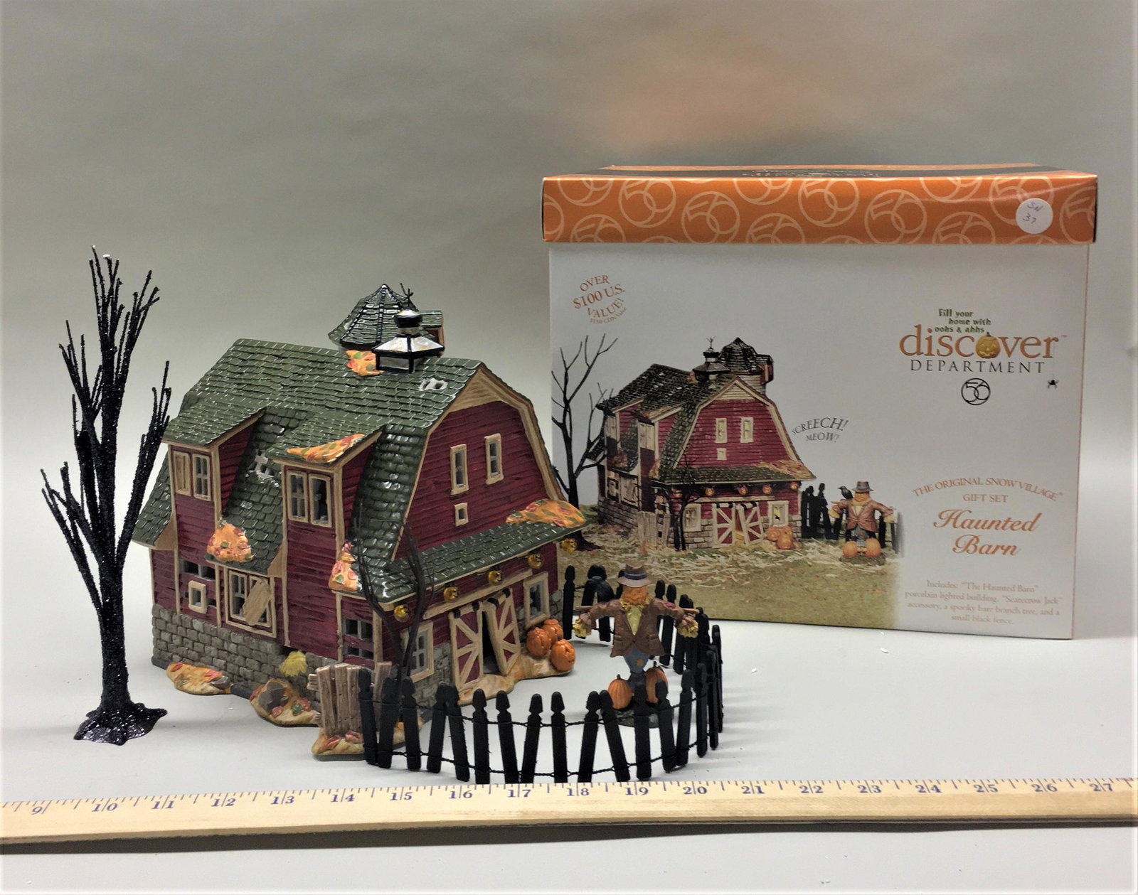 Department 56 Snow Village Halloween Haunted Barn: A Department 56 Snow Village Halloween "Haunted Barn" gift set. #56.55060