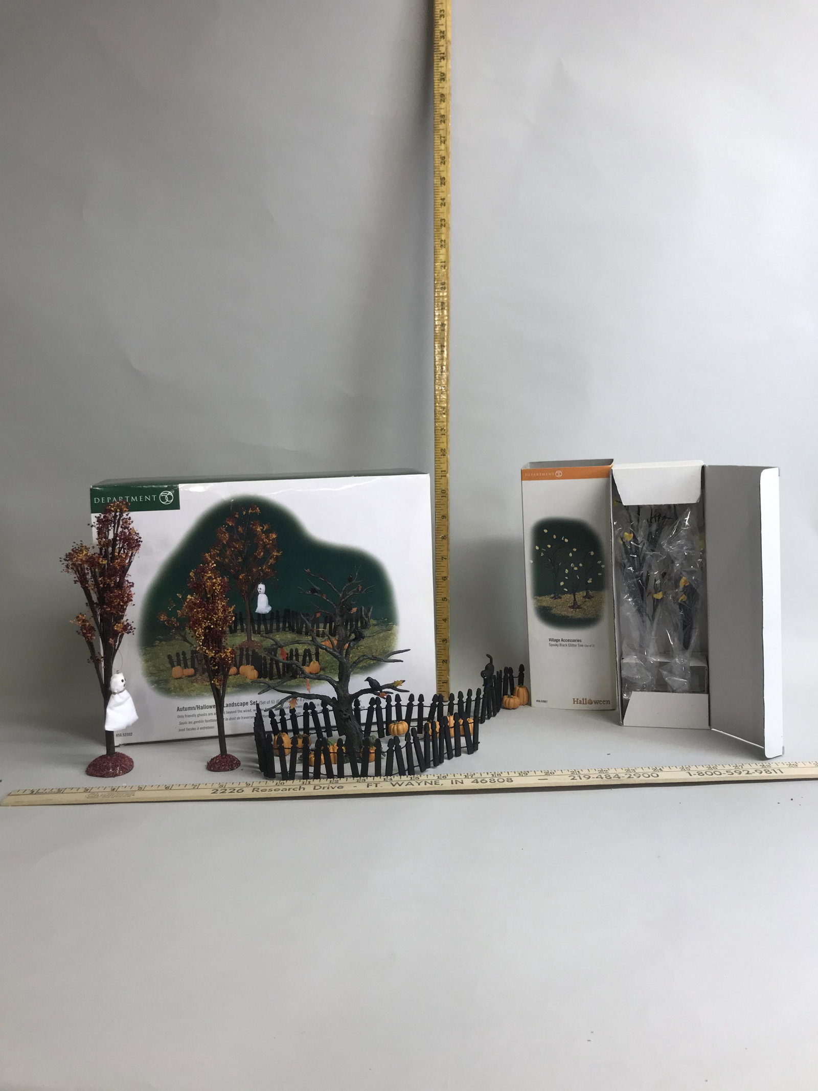 2 Department 56 Snow Village Halloween Accessories: 2 Department 56 Snow Village Halloween accessories.