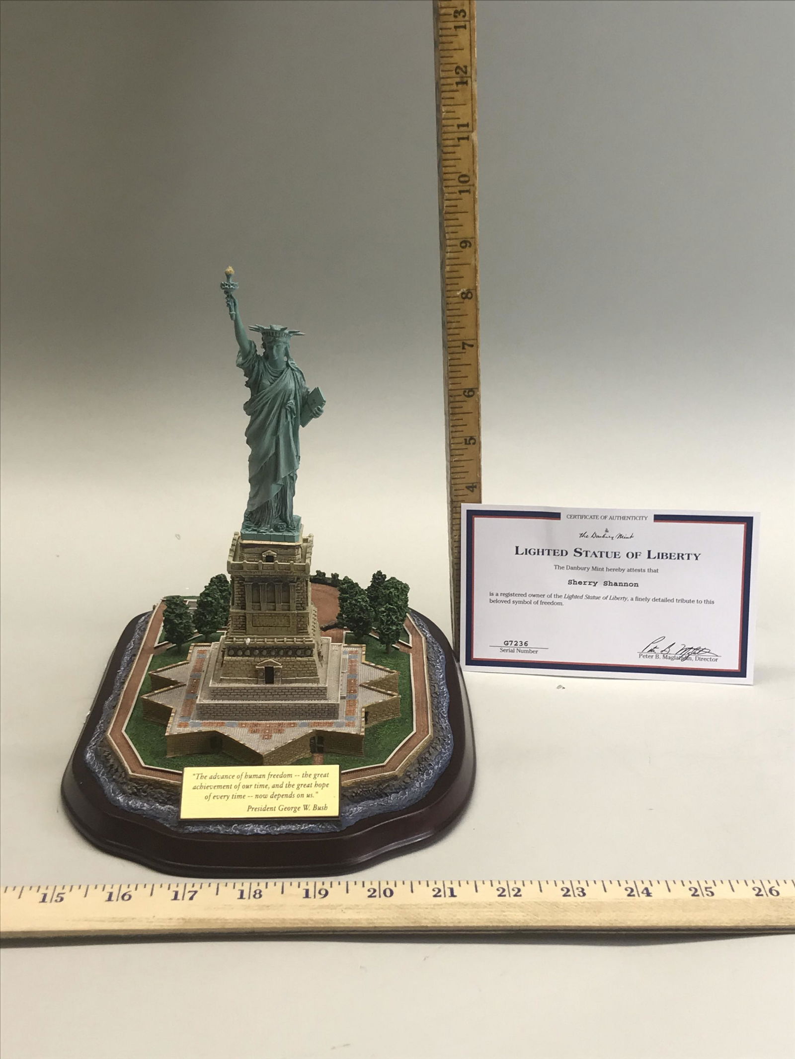 Danbury Mint, Lighted Statue of Liberty: Danbury Mint, Lighted Statue of Liberty, in original box, G7236