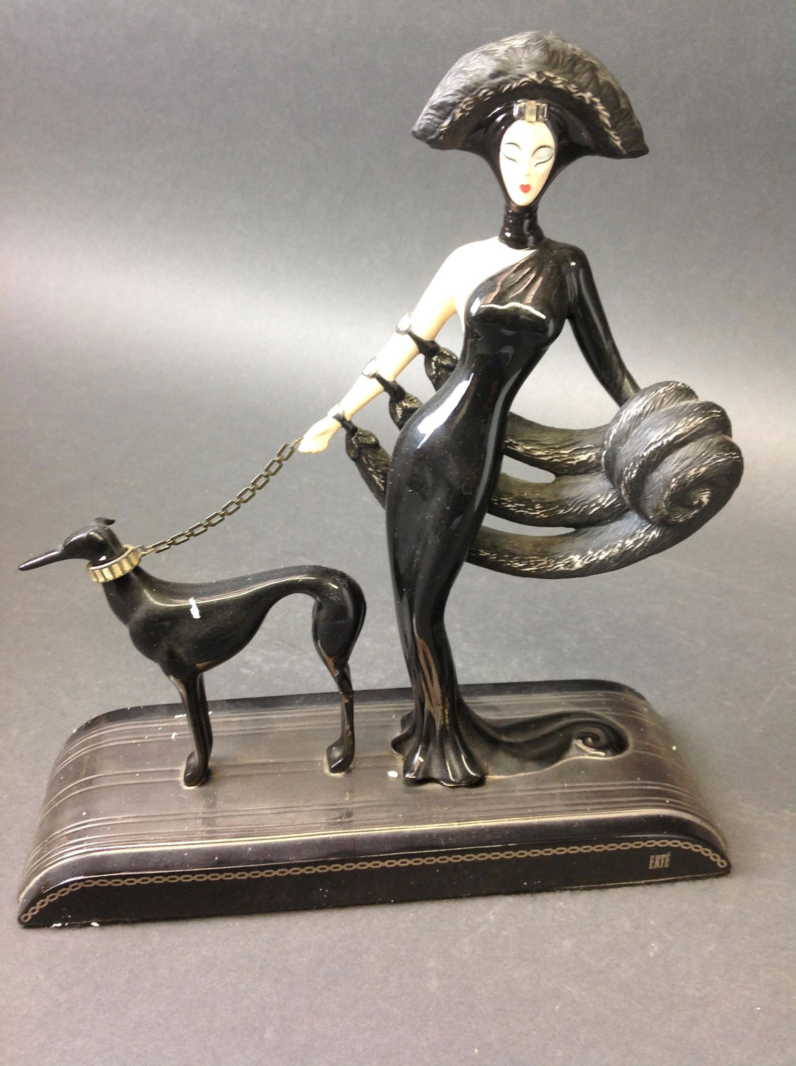 House of Erte "Symphony in Black" porcelain figurine.: Good condition with no damage. Please review the images for condition and dimensions.