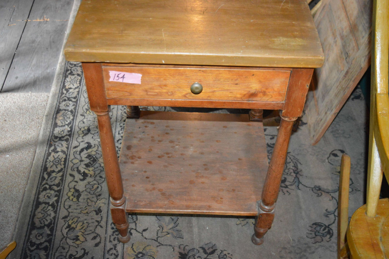 Country Sheraton work table, first half of the 19th: Country Sheraton work table, first half of the 19th century. Loose top. Dimensions: 29" high x 19.5" wide x 18" deep