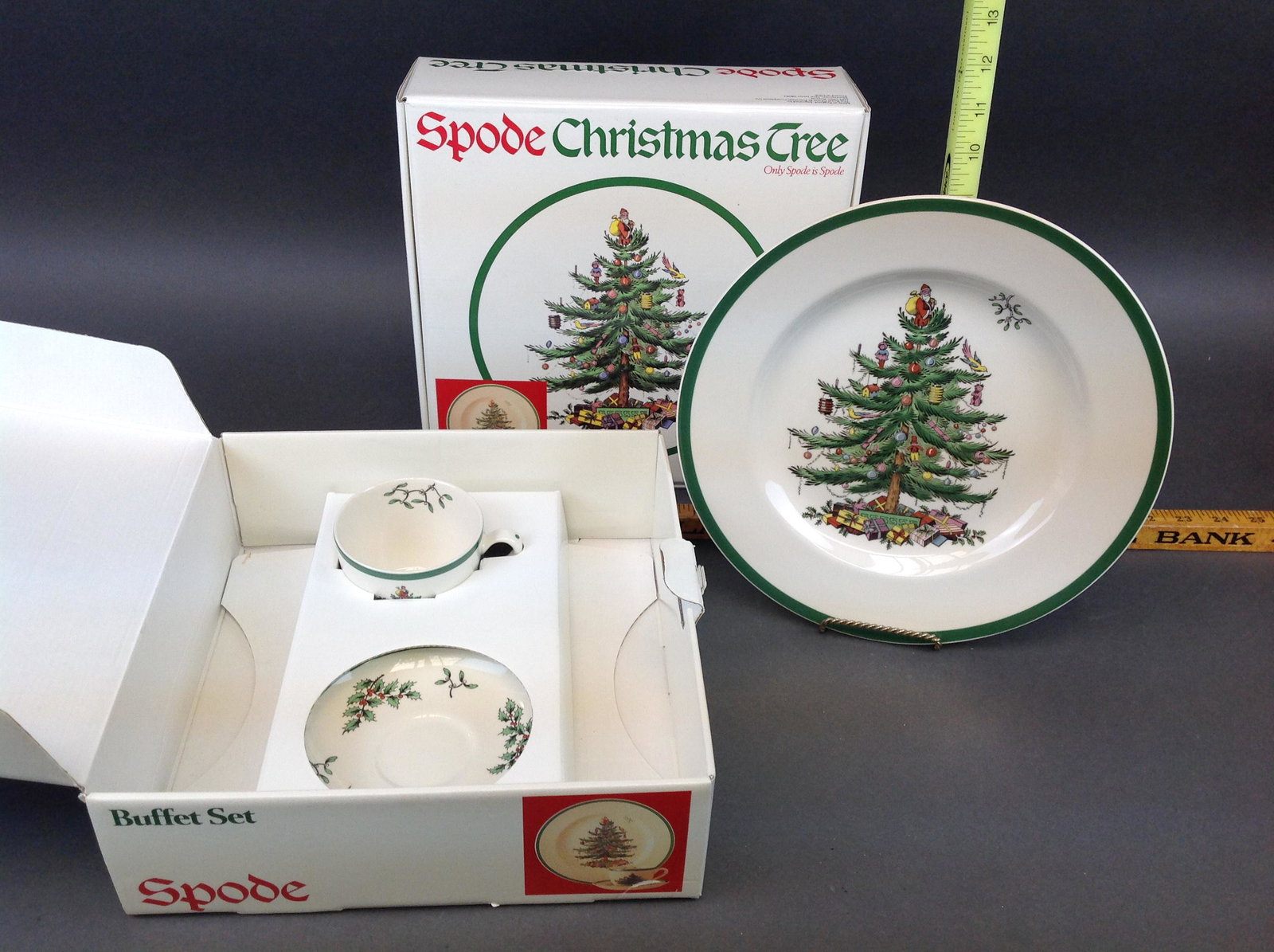 2 Spode Christmas Tree Buffet Sets: 2 Spode "Christmas Tree" Buffet Sets