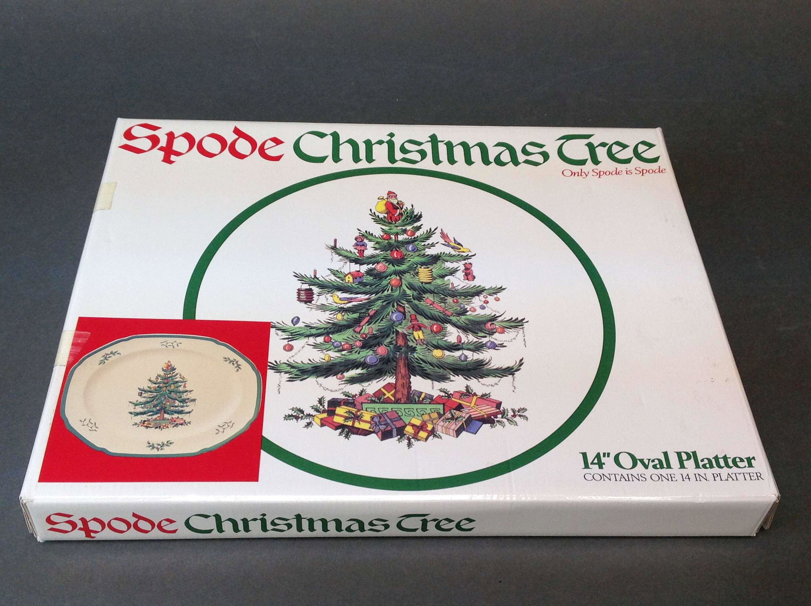 Spode Christmas Tree 14" Oval Platter: A Spode "Christmas Tree" 14" Oval Platter