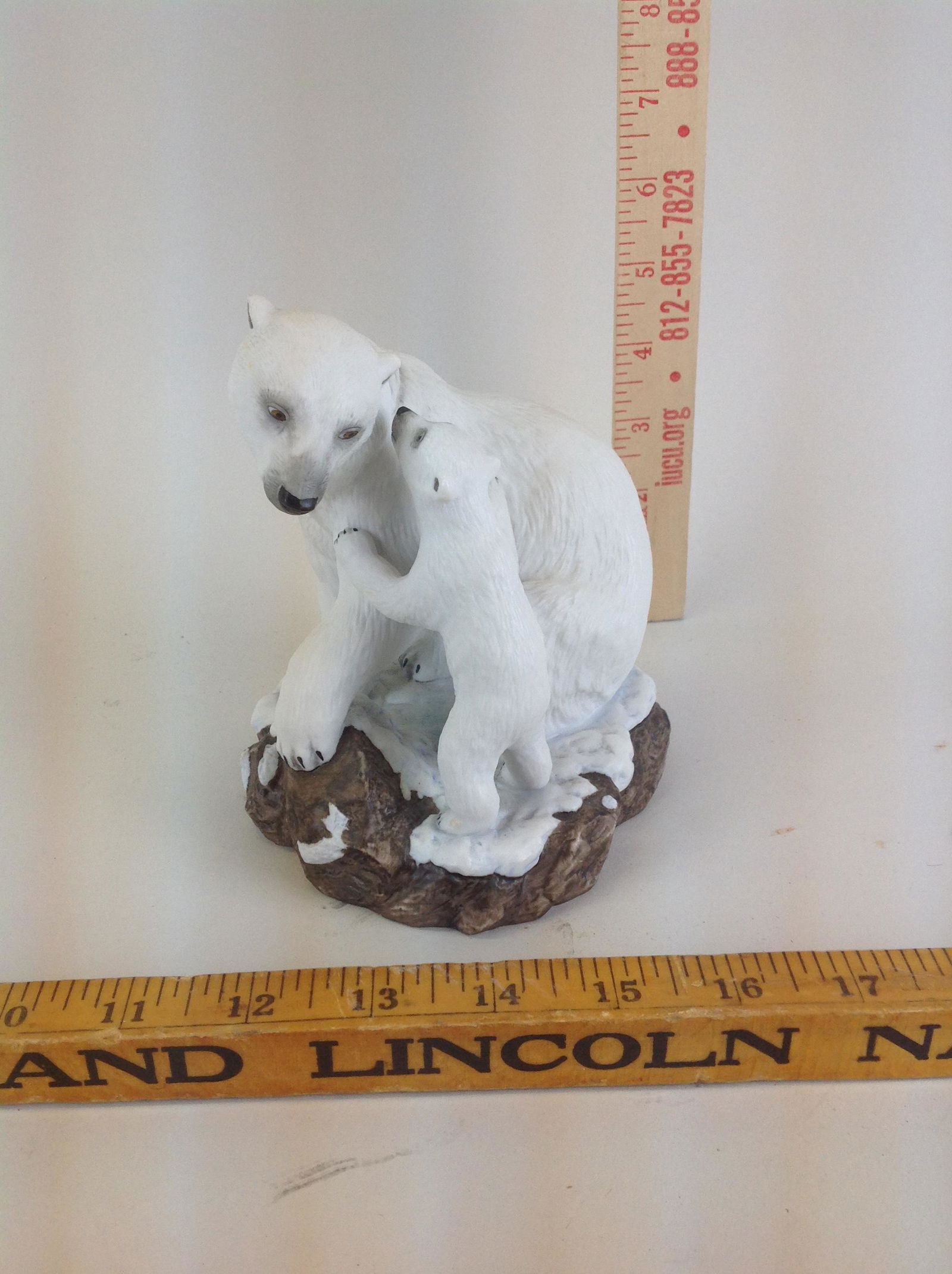 Lenox Porcelain Gentle Majesty Bear Hug Polar Bear: A Lenox Porcelain "Gentle Majesty - Bear Hug" polar bear figurine.