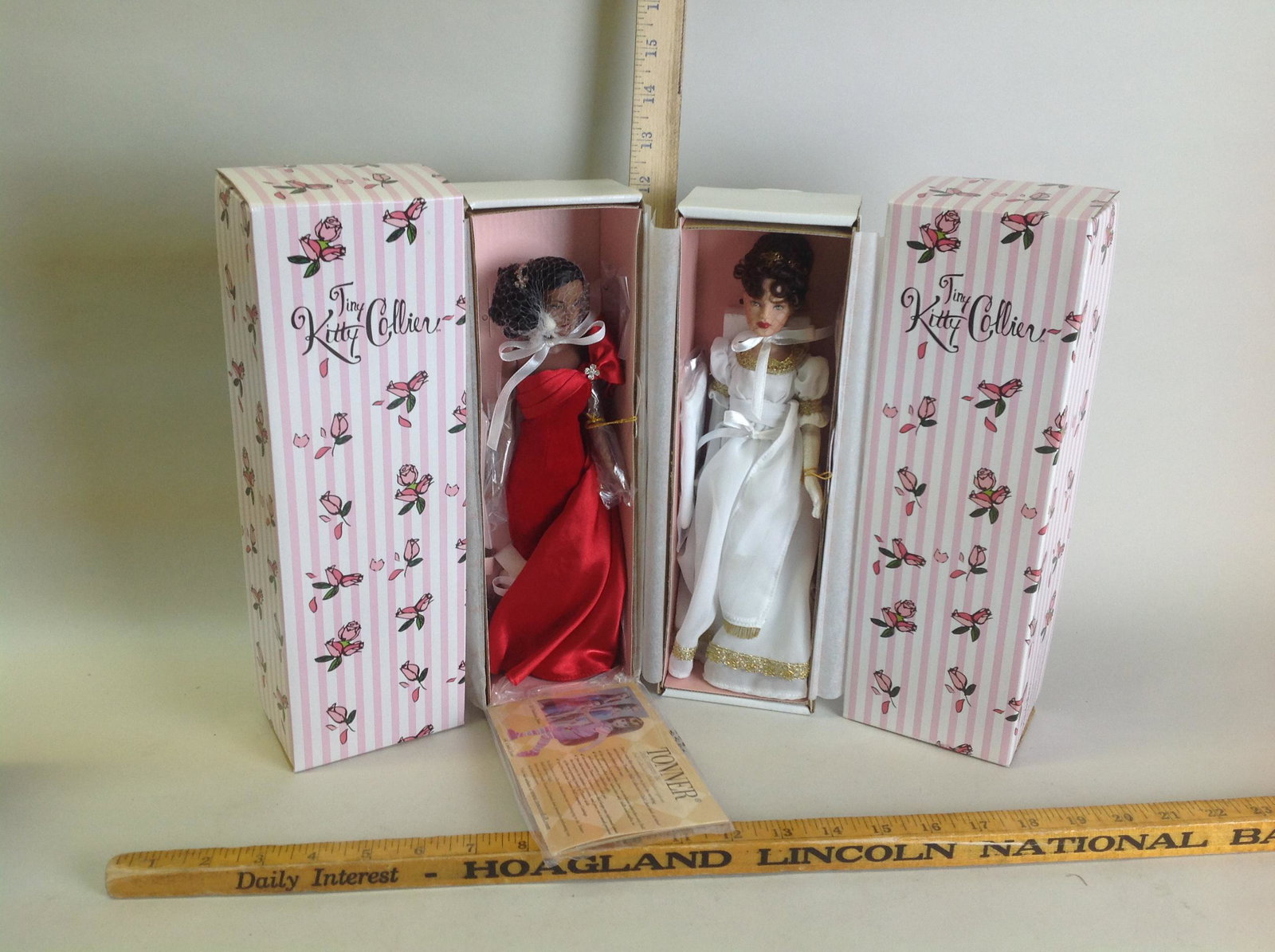 Tonner Doll Company- 2 Tiny Kitty Collier dolls: Crimson Glamour Dottie doll T5-KTDD-01; Little Empress #T6-KTDD_03_FG01