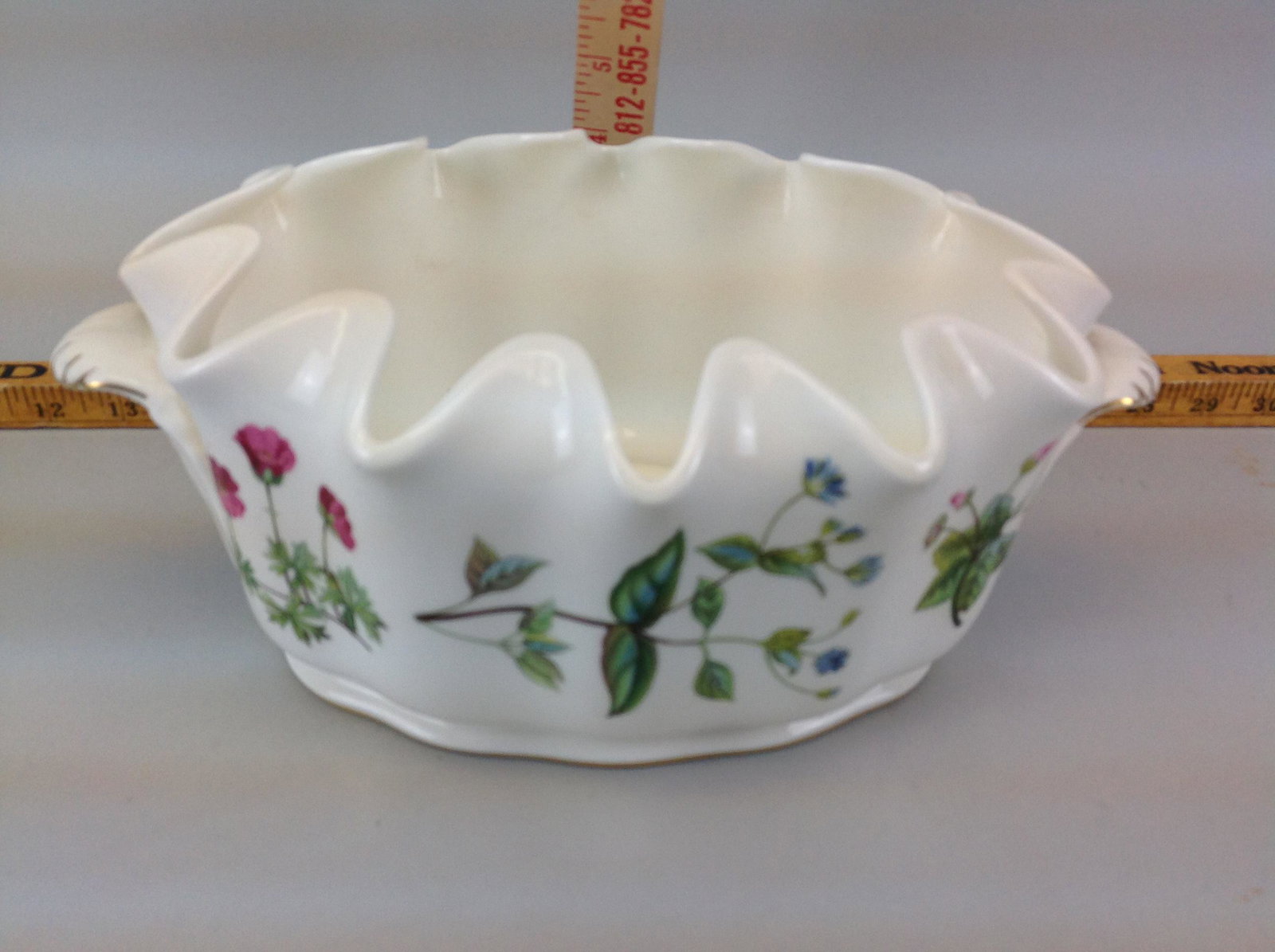 Minton Bone China Serving Bowl: A Minton bone china serving bowl.