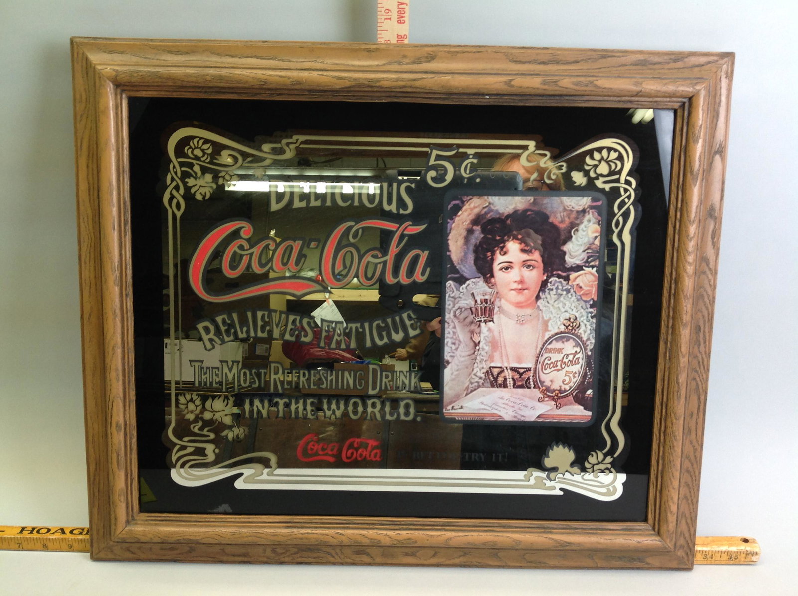 Contemporary Coca-Cola Glass Sign: A contemporary Coca-Cola Glass Sign